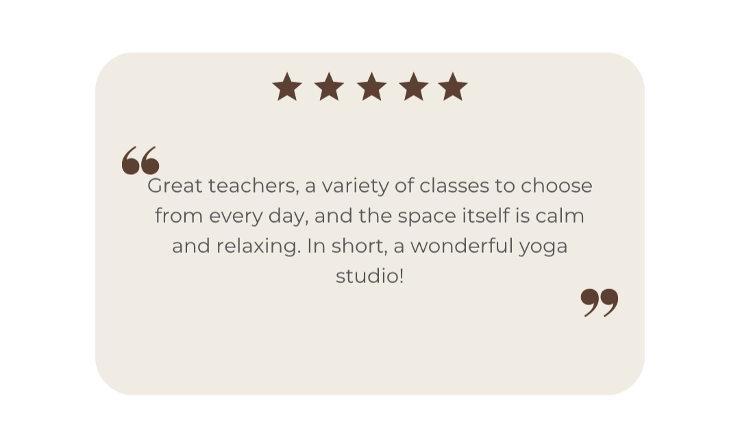 Review Yoga Kendra Malmö 1 5 stars and a quoted text of a review