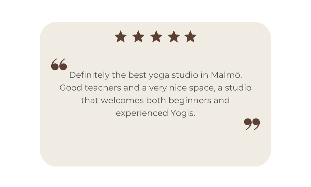 Review Yoga Kendra Malmö 3 5 stars and a quoted text of a review