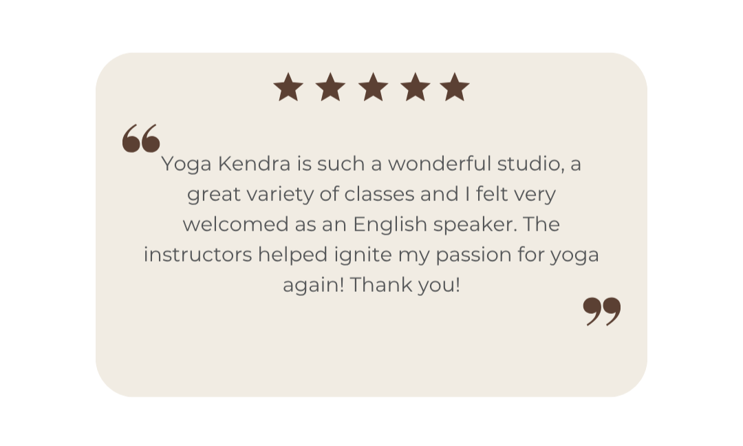 Review Yoga Kendra Malmö 2 5 stars and a quoted text of a review